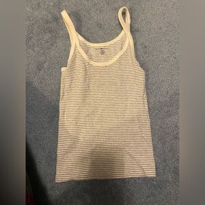 Brandy Melville Striped Tank Top in Cream and Gray